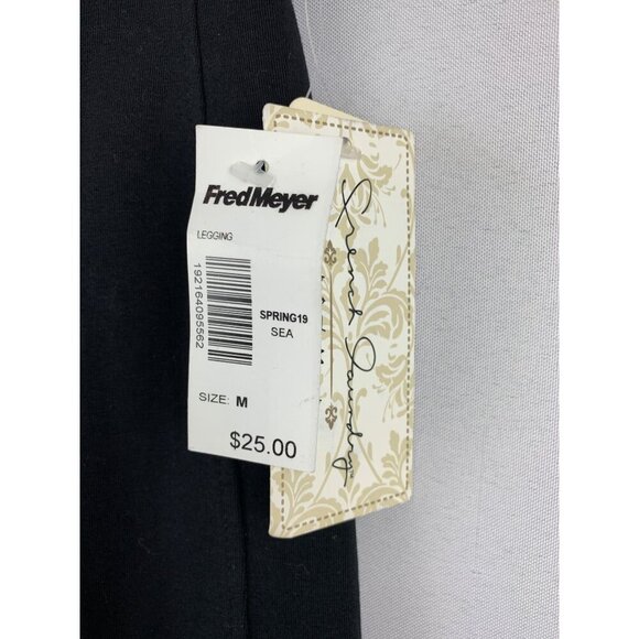 French Laundry Womens Black Leggings With Pink & Red Cut-Out Detail Cotton/Spand - Picture 3 of 5